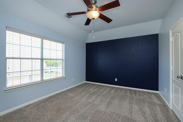 17430 Autumn Oak Way, Spring, TX 77379 - unfurnished room with a ceiling fan, carpet flooring, and lofted ceiling