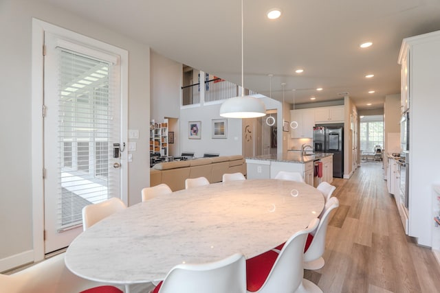 40 Snowdrop Lily Dr, Tomball, TX 77375 - dining room with light wood-type flooring and recessed lighting