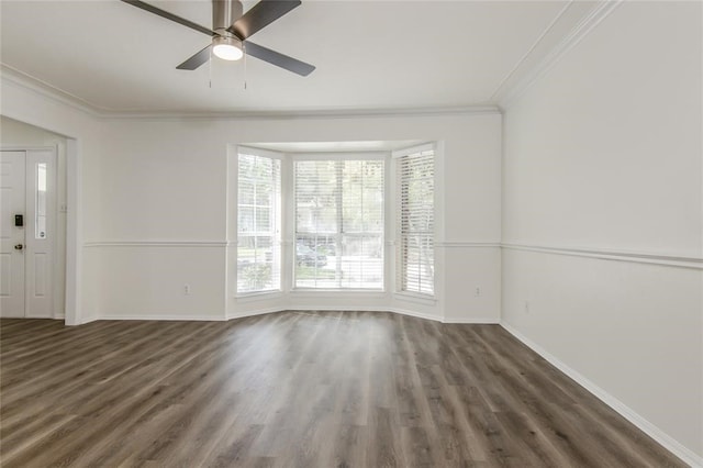 10 Elk Crossing Dr, The Woodlands, TX 77381 - unfurnished room featuring crown molding, wood finished floors, and a ceiling fan