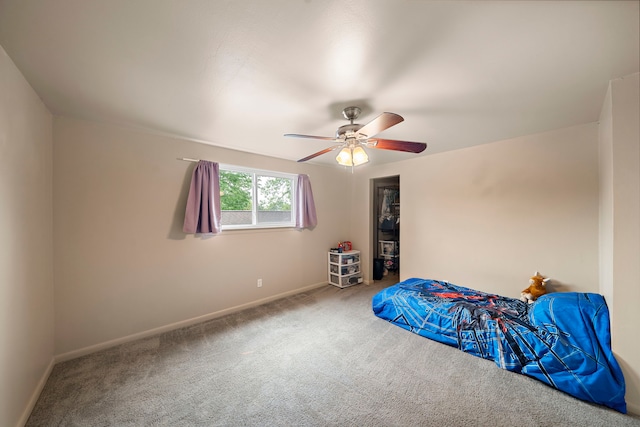 741 Rutgers Ln, Deer Park, TX 77536 - carpeted bedroom featuring baseboards and ceiling fan