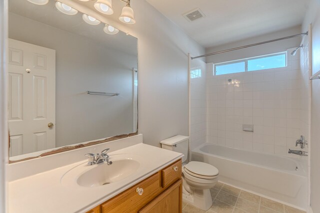 17203 Morning Blossom Pl, Houston, TX 77084 - bathroom with vanity, shower / bath combination, and tile patterned flooring