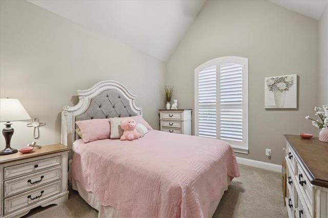 271 Hannah Ln, Lumberton, TX 77657 - bedroom featuring light carpet and vaulted ceiling