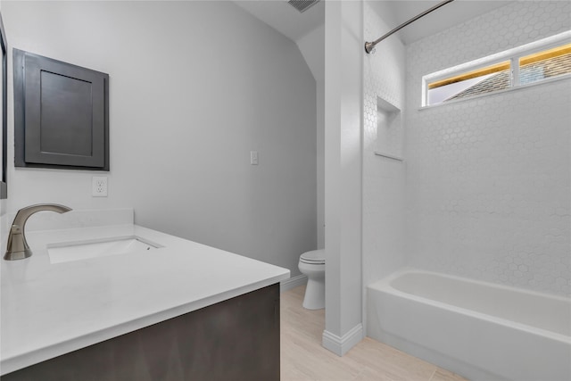 5506 Poundstone Ct, Sugar Land, TX 77479 - full bathroom featuring vanity,  shower combination, and wood finished floors