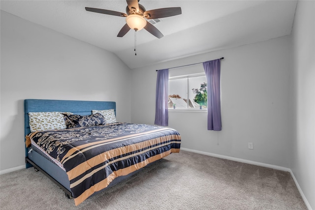 5506 Poundstone Ct, Sugar Land, TX 77479 - bedroom featuring carpet, ceiling fan, and lofted ceiling