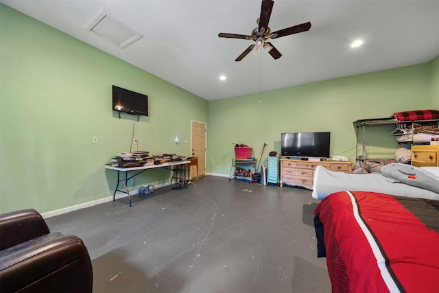 210 Southwood Cir, Baytown, TX 77520 - bedroom with recessed lighting and ceiling fan