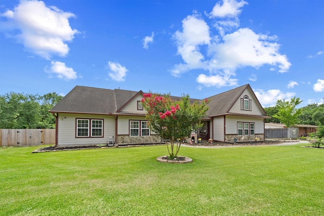 210 Southwood Cir, Baytown, TX 77520 - rear view of house with stone siding