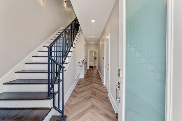 1822 Mcilhenny St Unit A, Houston, TX 77004 - entrance foyer featuring stairway and recessed lighting
