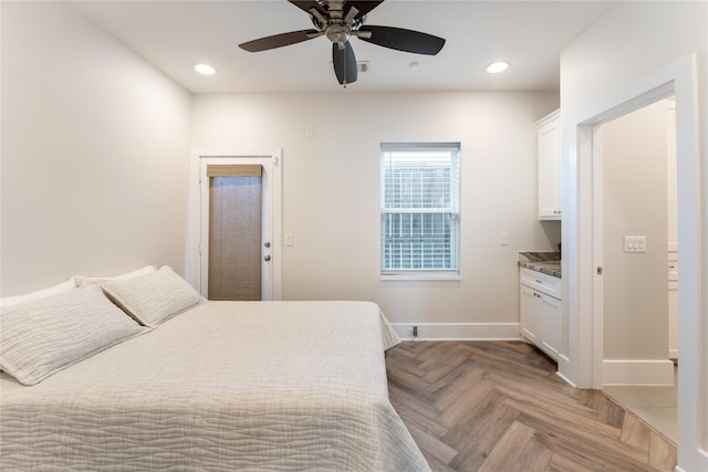 1822 Mcilhenny St Unit A, Houston, TX 77004 - bedroom with recessed lighting and a ceiling fan