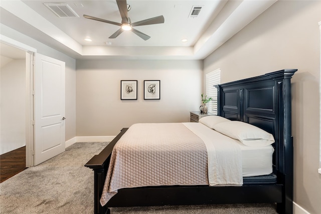 1822 Mcilhenny St Unit A, Houston, TX 77004 - carpeted bedroom with a raised ceiling and ceiling fan