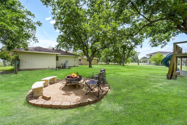 18120 County Road 127, Pearland, TX 77581 - view of yard with a fire pit