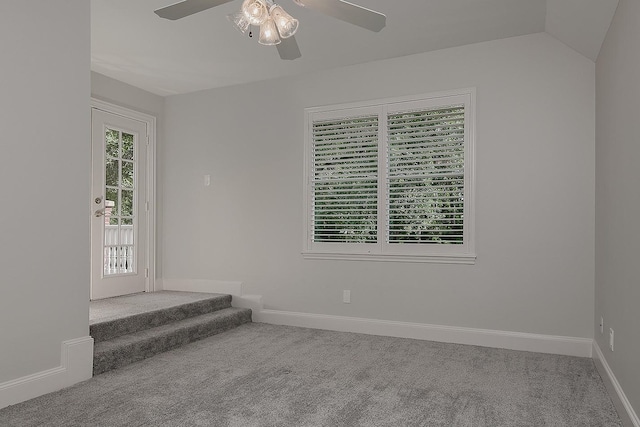 25 Red Sable Pt, The Woodlands, TX 77380 - carpeted empty room with ceiling fan and stairs