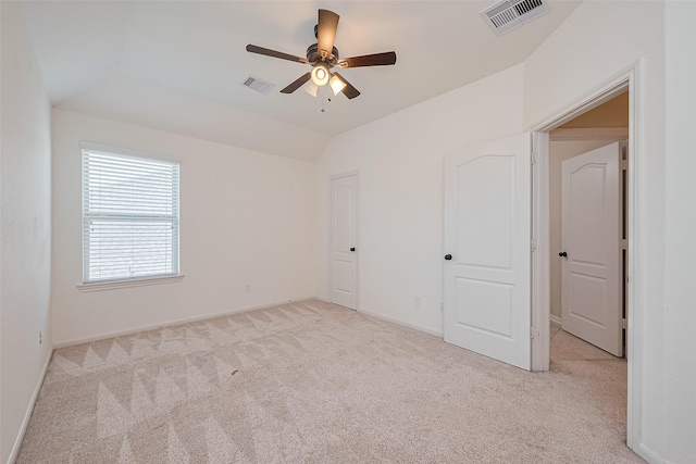 16747 Highland Country Dr, Cypress, TX 77433 - unfurnished bedroom featuring carpet floors, vaulted ceiling, and a ceiling fan
