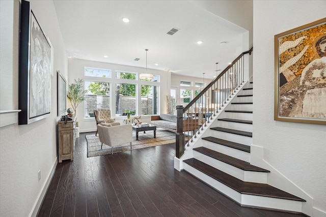 3116 Somerset Levens Ln, Houston, TX 77055 - stairway with wood finished floors and recessed lighting