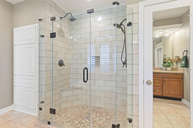 17310 Calico Peak Way, Cypress, TX 77433 - bathroom featuring a stall shower and vanity