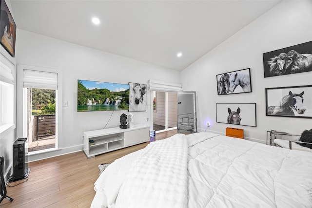 5122 Glenmeadow Dr, Houston, TX 77096 - bedroom with lofted ceiling, wood finished floors, recessed lighting, and heating unit