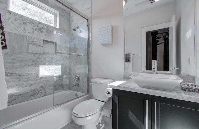 427 Tuam St Unit B, Houston, TX 77006 - full bathroom featuring vanity and bath / shower combo with glass door