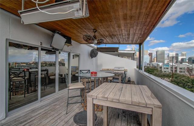 427 Tuam St Unit B, Houston, TX 77006 - deck with ceiling fan and outdoor dining space