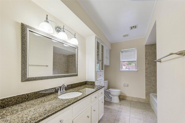 5307 Boyce Springs Dr, Houston, TX 77066 - bathroom with vanity, tile patterned flooring, and bathtub / shower combination