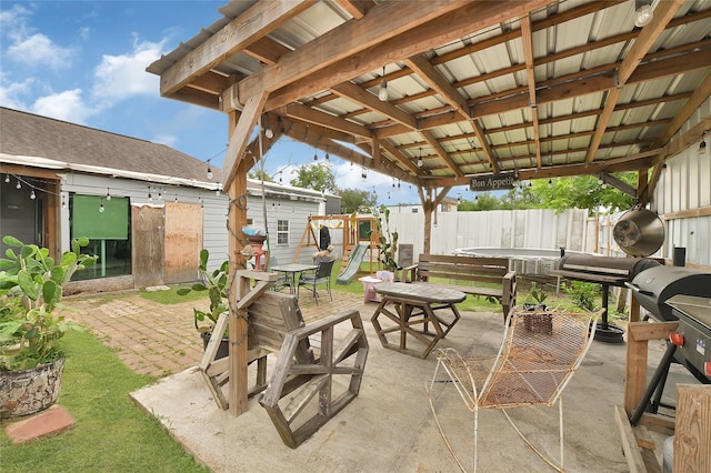 1802 Kowis St, Houston, TX 77093 - view of patio / terrace featuring a playground