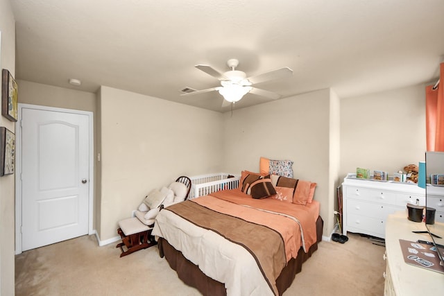 3811 Rosalind Ln, Houston, TX 77053 - bedroom with light carpet and ceiling fan
