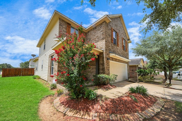 3811 Rosalind Ln, Houston, TX 77053 - view of front of home featuring an attached garage, driveway, and brick siding