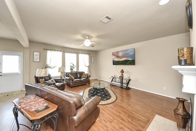 3811 Rosalind Ln, Houston, TX 77053 - living room with ceiling fan and wood finished floors