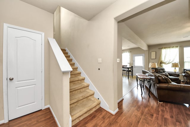 3811 Rosalind Ln, Houston, TX 77053 - staircase with wood finished floors and baseboards