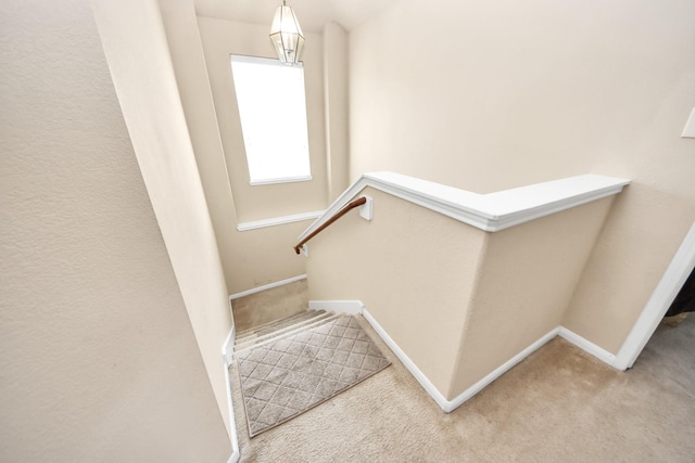 3811 Rosalind Ln, Houston, TX 77053 - staircase featuring carpet flooring