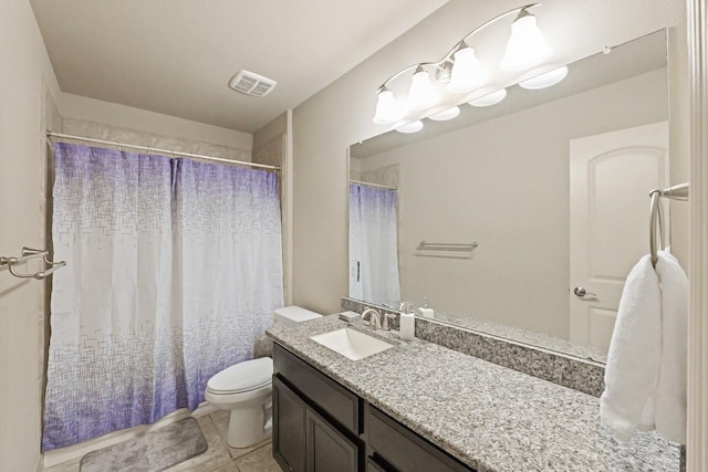 166 Hearthshire Cir, Magnolia, TX 77354 - bathroom with vanity, tile patterned floors, and a shower with curtain