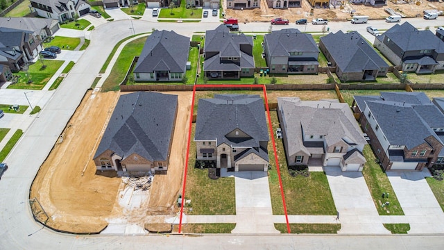 3040 Mesquite Pod Trl, Conroe, TX 77301 - aerial perspective of suburban area with property boundaries highlighted