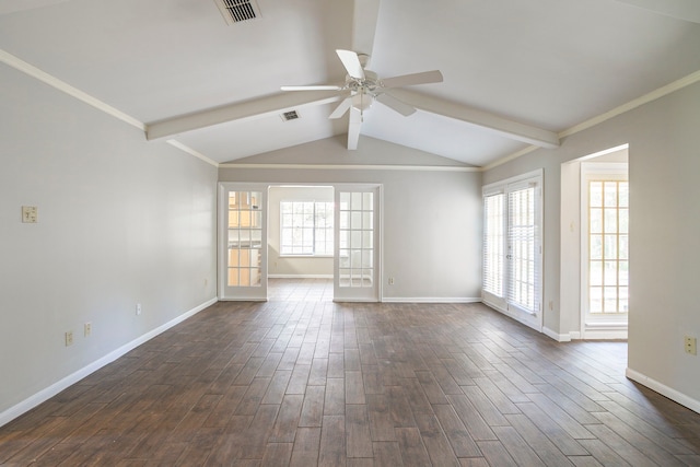 5606 Water Leaf Ln, Houston, TX 77088 - spare room with ceiling fan and dark wood-style flooring