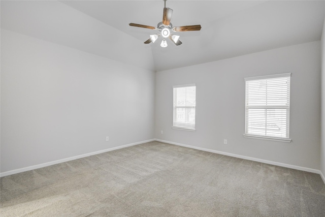 9624 Cambridge Manor Ln, Houston, TX 77045 - empty room featuring carpet flooring, ceiling fan, and lofted ceiling