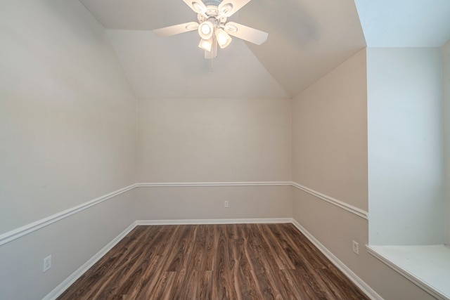 13430 Magnolia Crest Ln, Houston, TX 77070 - bonus room with dark wood-style floors, vaulted ceiling, and ceiling fan