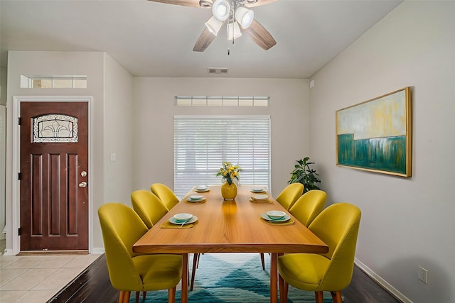 13430 Magnolia Crest Ln, Houston, TX 77070 - dining area with ceiling fan and wood finished floors
