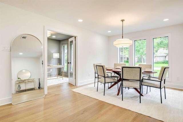 2831 Shadowdale Dr, Houston, TX 77043 - dining area featuring light wood-style floors and recessed lighting