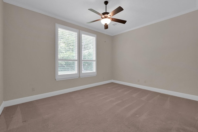 3403 Wooded Ln, Conroe, TX 77301 - unfurnished room featuring ornamental molding, carpet flooring, and a ceiling fan