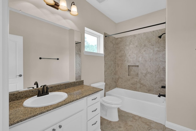 3403 Wooded Ln, Conroe, TX 77301 - full bathroom with vanity, shower / bath combination, and tile patterned floors