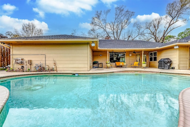 3022 Triway Ln, Houston, TX 77043 - swimming pool with a patio area and ceiling fan