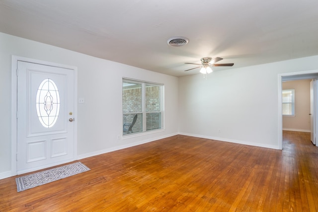 2007 Lamonte Ln, Houston, TX 77018 - foyer with a ceiling fan, plenty of natural light, and wood-type flooring