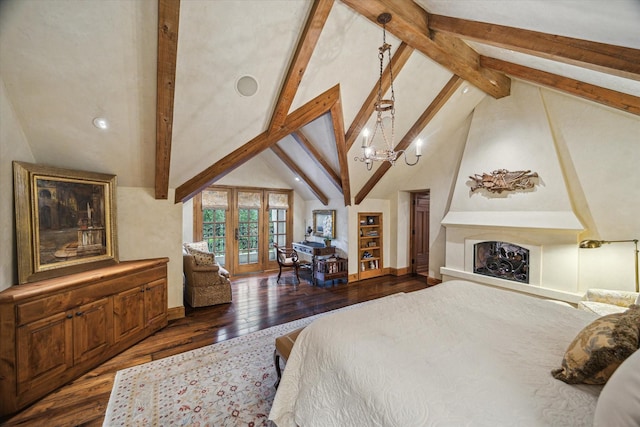 3 E Rivercrest Dr, Houston, TX 77042 - bedroom with hardwood / wood-style flooring and a chandelier