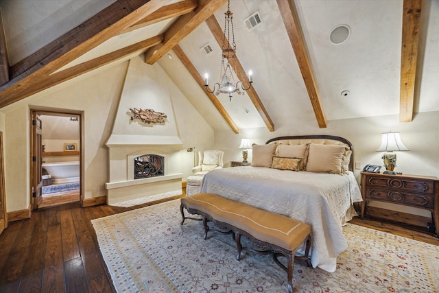 3 E Rivercrest Dr, Houston, TX 77042 - bedroom with hardwood / wood-style floors and a chandelier