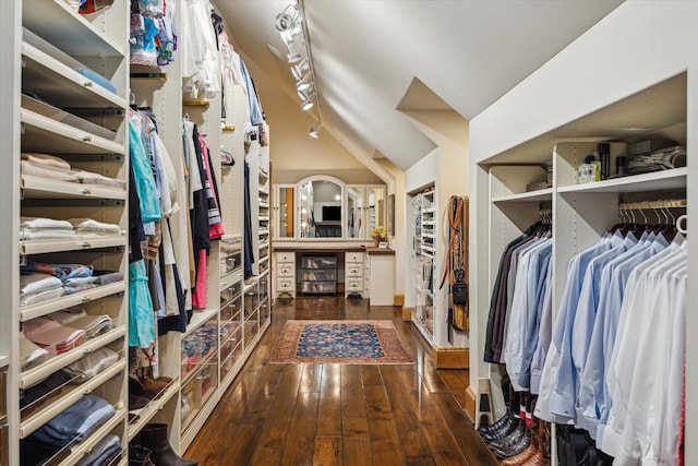 3 E Rivercrest Dr, Houston, TX 77042 - spacious closet featuring hardwood / wood-style flooring and vaulted ceiling
