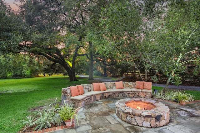 3 E Rivercrest Dr, Houston, TX 77042 - view of patio featuring a fire pit