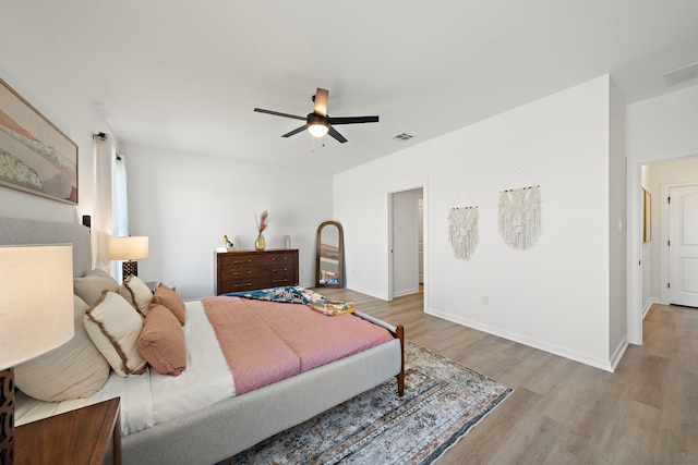 10722 Sky Creek Ln, Beasley, TX 77417 - bedroom featuring light wood-style floors and ceiling fan
