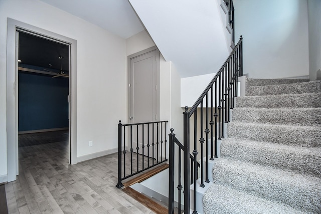 4292 Childress St, Houston, TX 77005 - stairs with wood finished floors and baseboards
