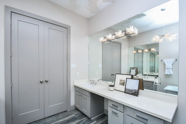 4292 Childress St, Houston, TX 77005 - full bathroom featuring vanity and a chandelier