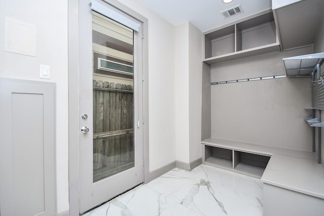 4292 Childress St, Houston, TX 77005 - mudroom featuring marble look tile flooring and baseboards