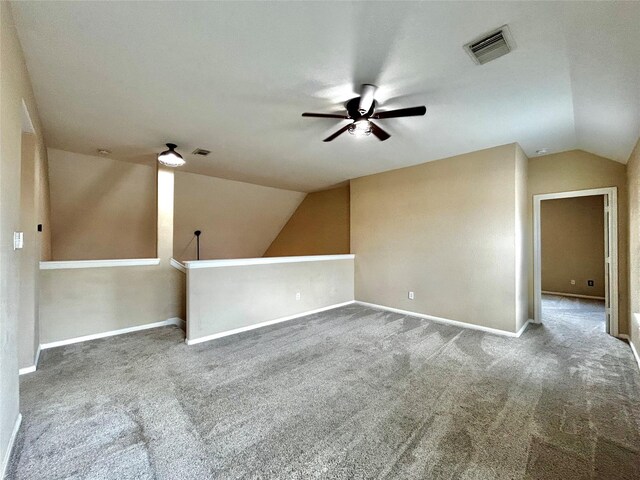 2110 Sterling Oaks Dr, Rosharon, TX 77583 - bonus room featuring lofted ceiling, ceiling fan, and carpet floors
