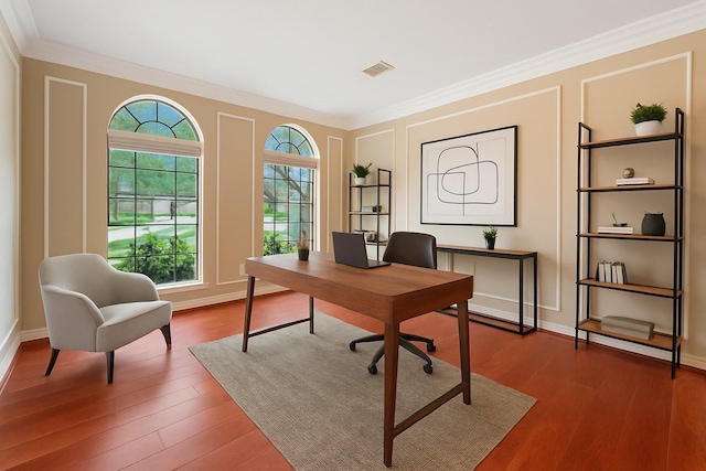 1922 Briarchester Dr, Katy, TX 77450 - office with wood finished floors and ornamental molding