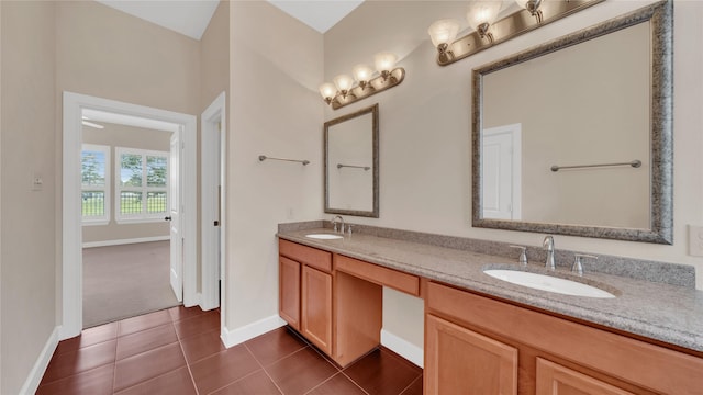 12610 Baldwin Springs Ct, Tomball, TX 77377 - full bath with double vanity and tile patterned flooring